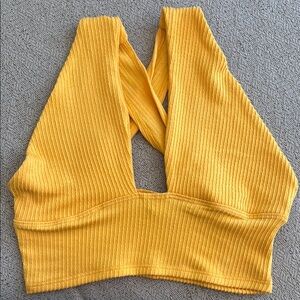Urban Outfitters Yellow Ribbed Crop Top
